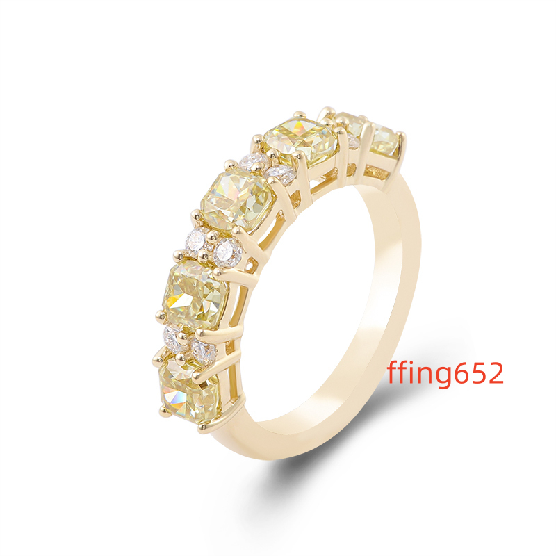 Moissanite Ring 14K Yellow Gold Classic Style Customizable Fine Jewelry Wedding Anniversary Gift