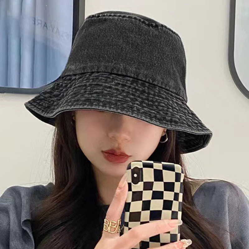 2023 Fishermans Hat Retro Denim Bucket Outdoor Mens and Womens Cotton Washed Panama Sun Fashion Hip Hop Gorros Bob 250304