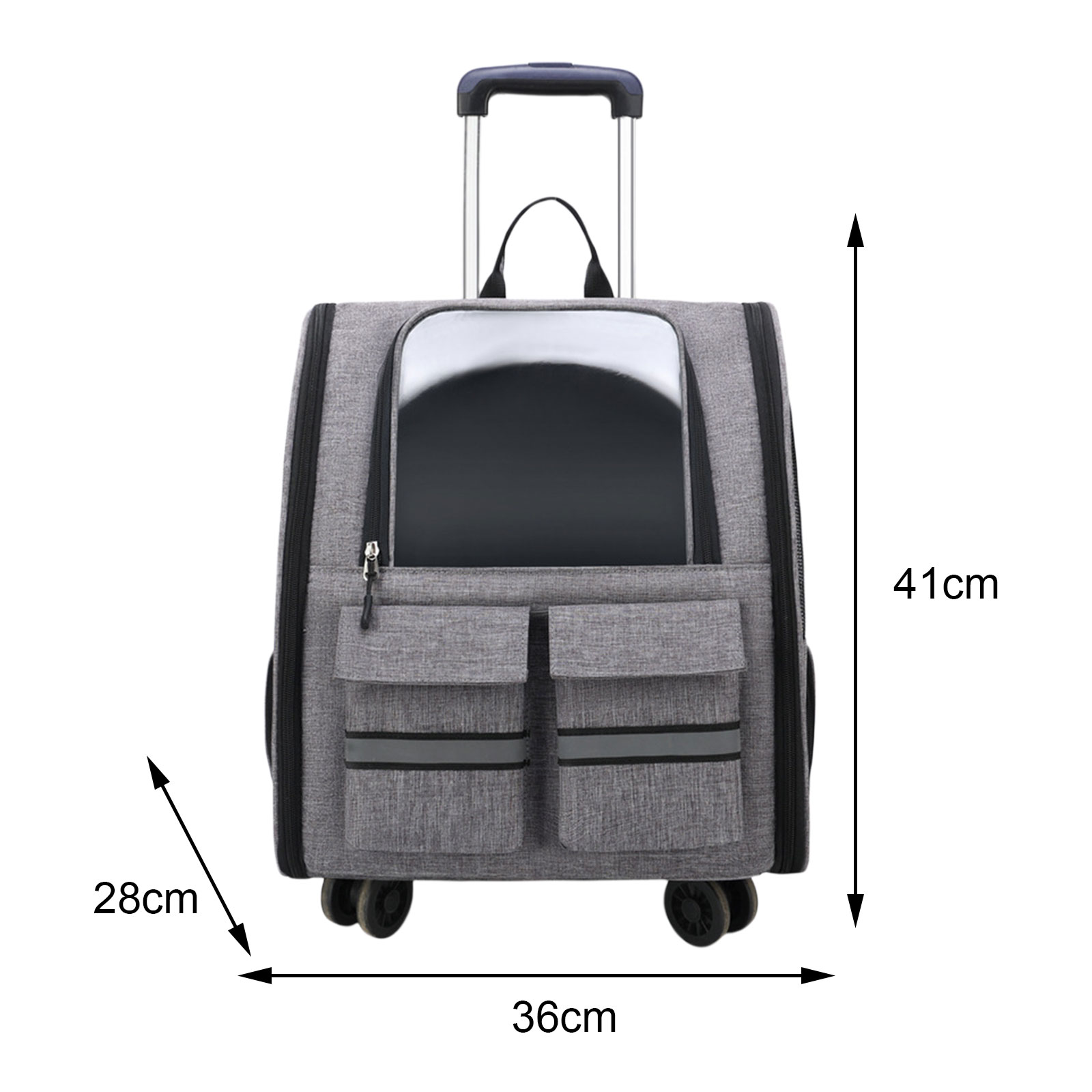 Portable Cat Trolley Case Backpack with Handle Pet Carrier Handbag Carrying Bag for Small Cats Doggy Travel Outdoor Transparent