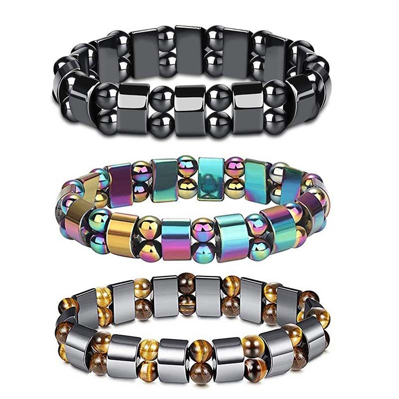 Bangle Bangle Nature Yellow Tiger Eye Hematite Beads Bracelet Therapy Health Care Magnet Mens Jewelry Charm Bangles Gifts For Man