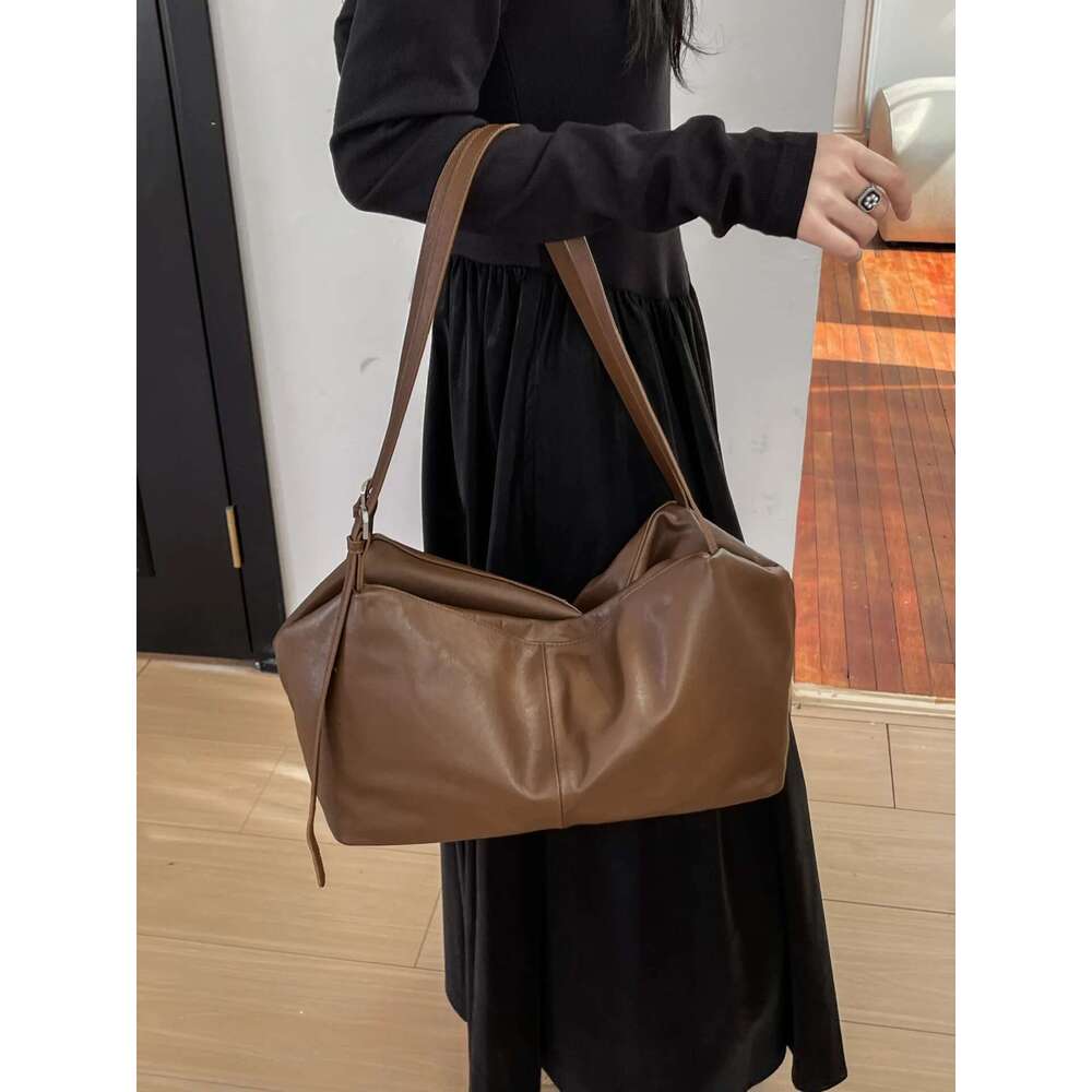 2024 New Fashionable Grain Leather High-end Tote Large Capacity Single Shoulder Armpit Casual Women's Bag