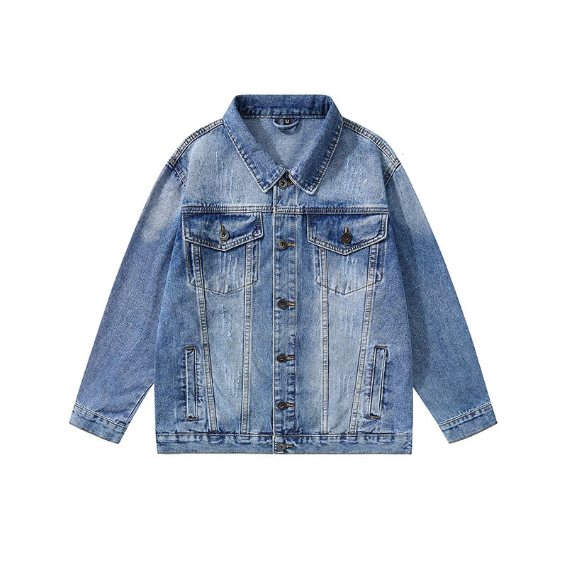 retro MENS denim jacket fashion light y highend workwear casual simple versatile comfortable Youth top 250312