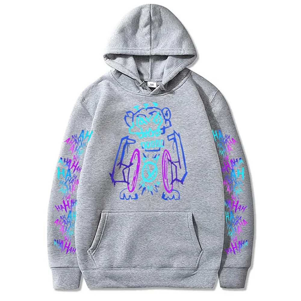 Arcane Jinx Hoodies Hot Anime Monkey Graffiti Sweatshirt Unisex Two Sides Street Sportswear Harajuku Grunge Aesthetic Pullovers M250312