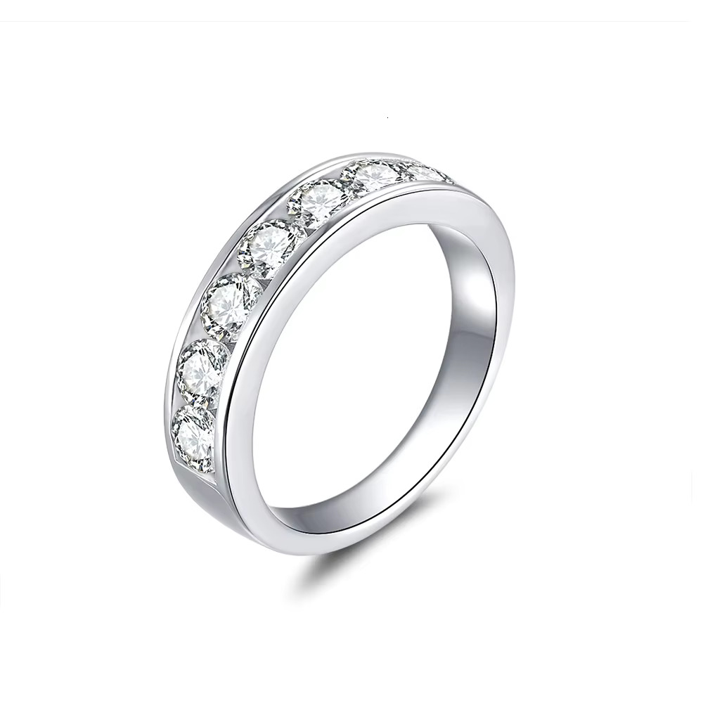 925 Sterling Silver Inlaid Moissanite Ring High-end Mens and Womens Jewelry Gift