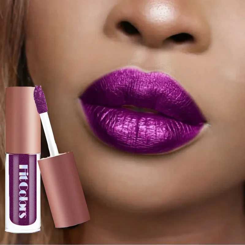 4 pieces/set metal non stick cup lip gloss pearl diamond fine glitter matte moisture-proof lip glacier liquid lipstick kit W250312