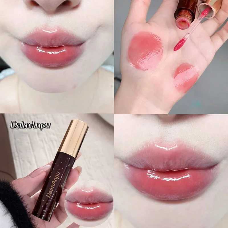 PCS waterproof durable mirror gloss gray brown sparkling fine gloss lip color retro dark chocolate lip color lip color makeup W250312