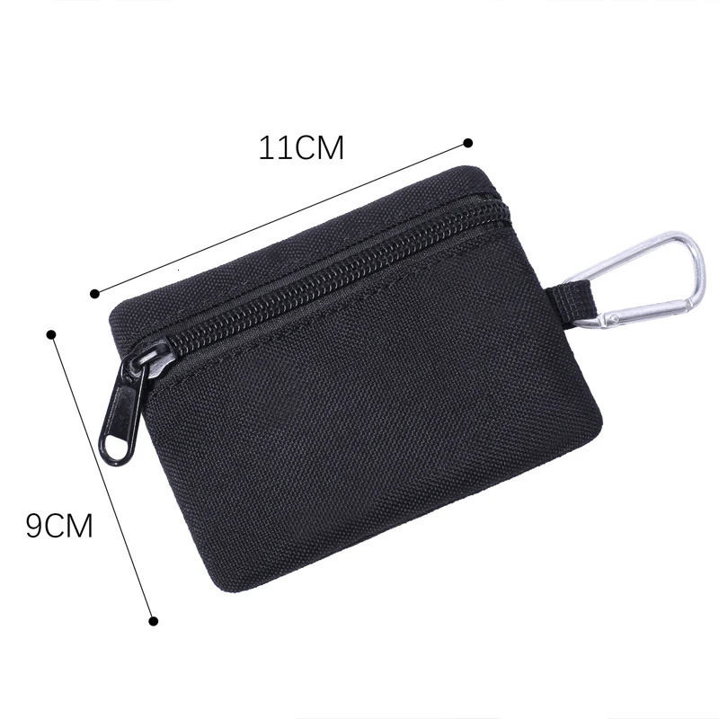 Outdoor Small Waist Pouch Key Wallet Mini Portable Key Card Case Travel Zipper Belt Bag Tactical Purse Coin Purse With Carabiner 250311