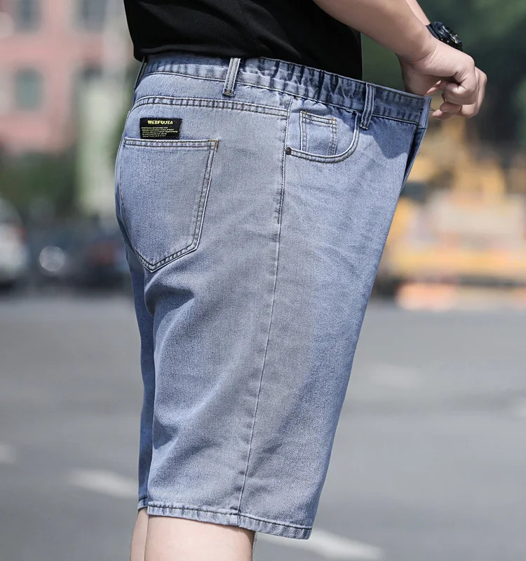 10XL oversized mens jeans luggage streetwear commodity pants cotton Trousers denim wide summer shorts joggers 250312