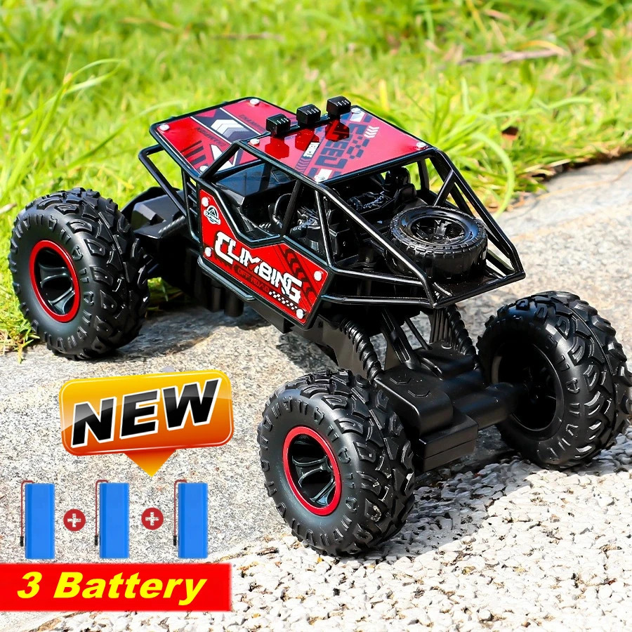 Free shipping 2.4G remote-controlled alloy off-road vehicle with long-distance lighting climbing monster childrens racing toy car kids gift