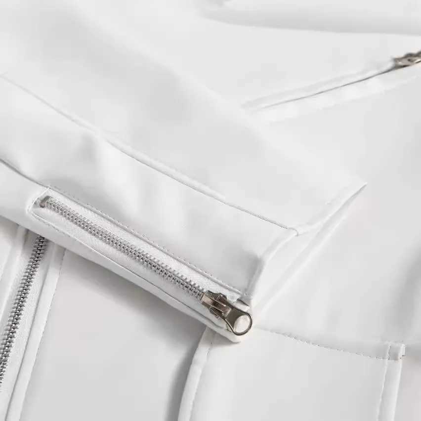 2025 Hot selling white leather jacket mens coat PU mens boutique foreign tradeT250311