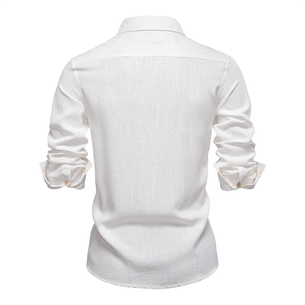 2025 Spring/Summer polo New Men's Business Casual Solid Color European Size Long Sleeve t shirt for Men tracksuit