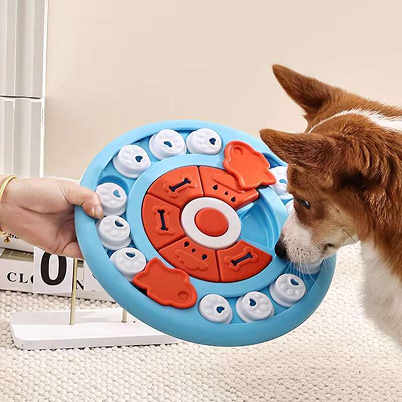 DHpet Interactive Dog for IQ Training & Mental Stimulating Dogs Enrichment Toys Treat Puzzle Dispensing Slow Feeder with Squeak Design