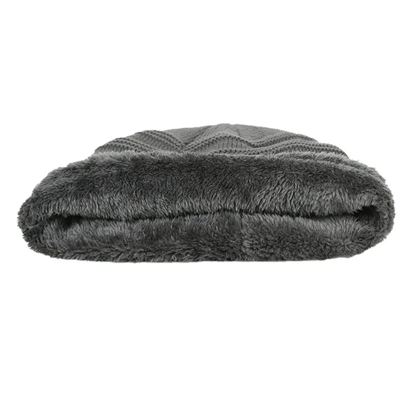 unisex fur lined Beanie hat for keeping warm in winter thick and soft elastic suitable both men womens fashionable hats 250304