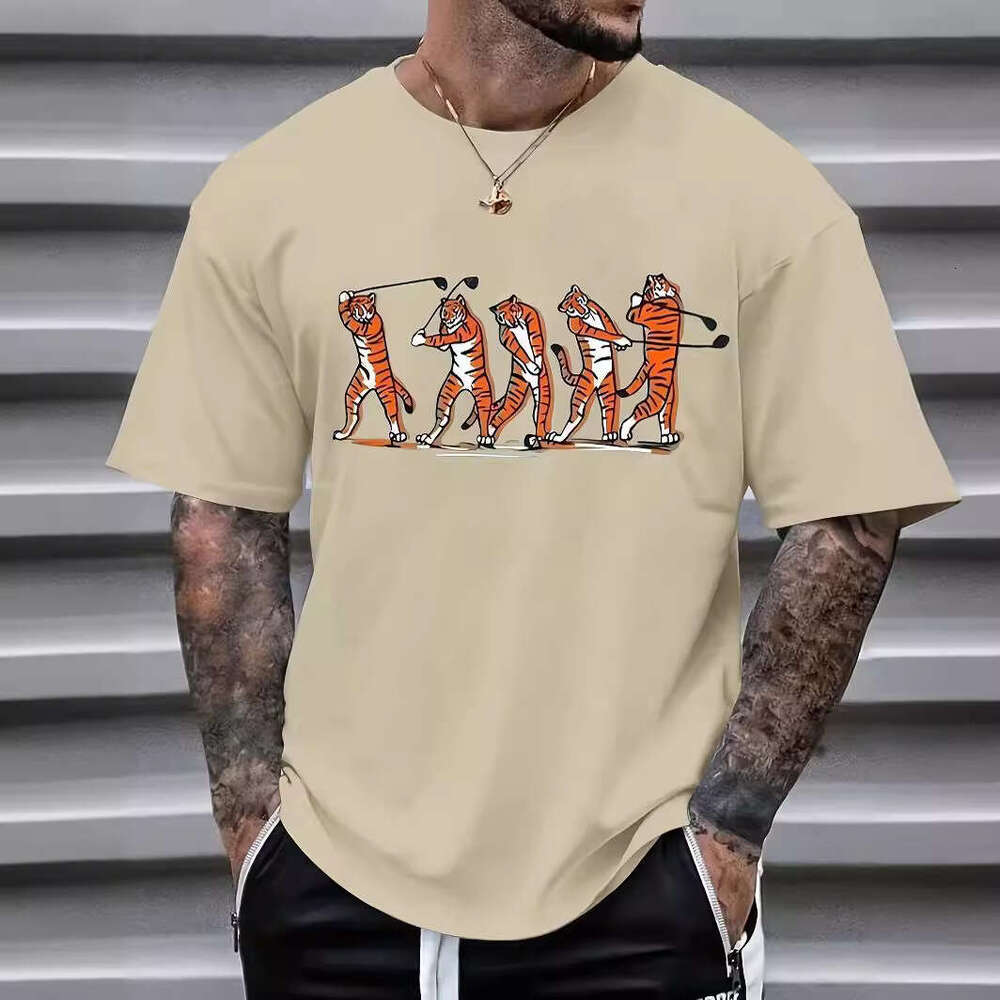Hot selg European American men's clothing, youth sports, digital printing, 3D T-shirt, short sleeved, 2025 new casual fashion trend clothing