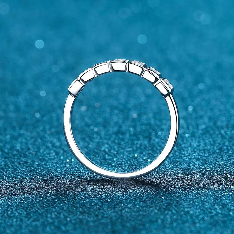 Stunning Princess Cut Moissanite Silver Ring for Women