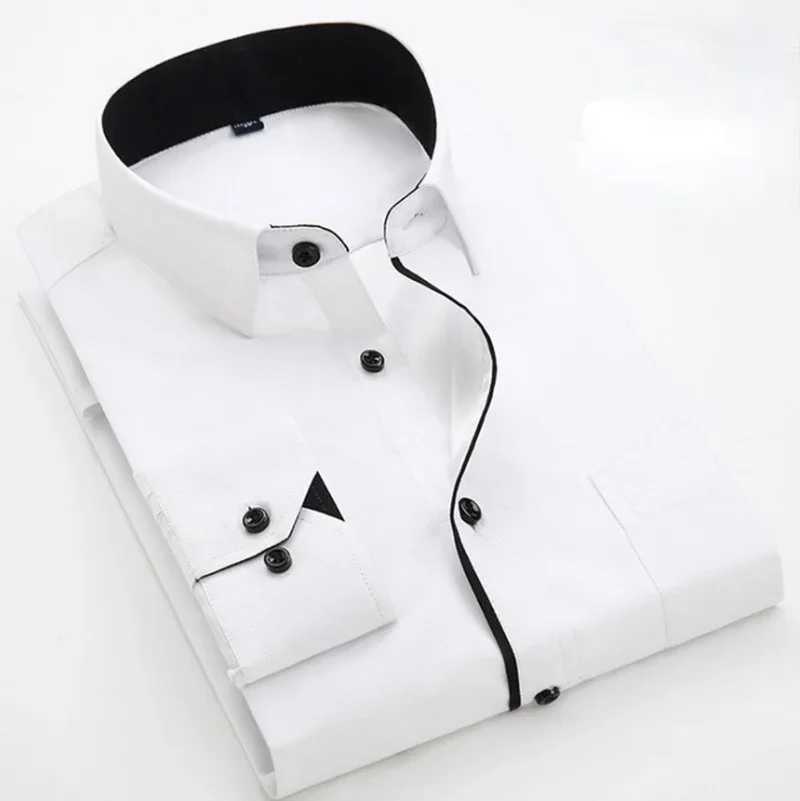 Quality Mens Casual Long Sleeved Printed Shirts Slim Fit Male Social Business Dress Shirt Brand Men Clothing Shirts For Men W250312