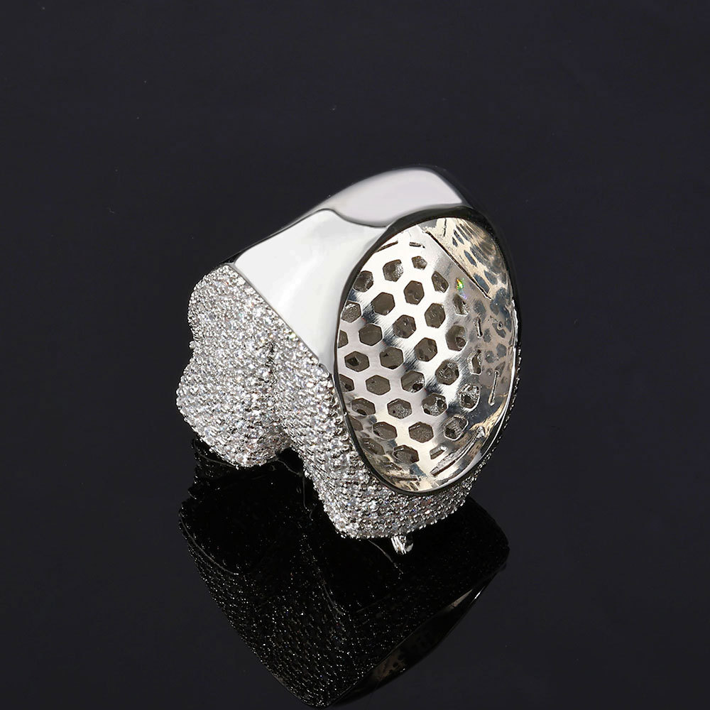 Hip Hop Vintage Hip Hop Casting Jesus Cross Rings Bling Full 5A Zircons Religion Jewelry Men Gift