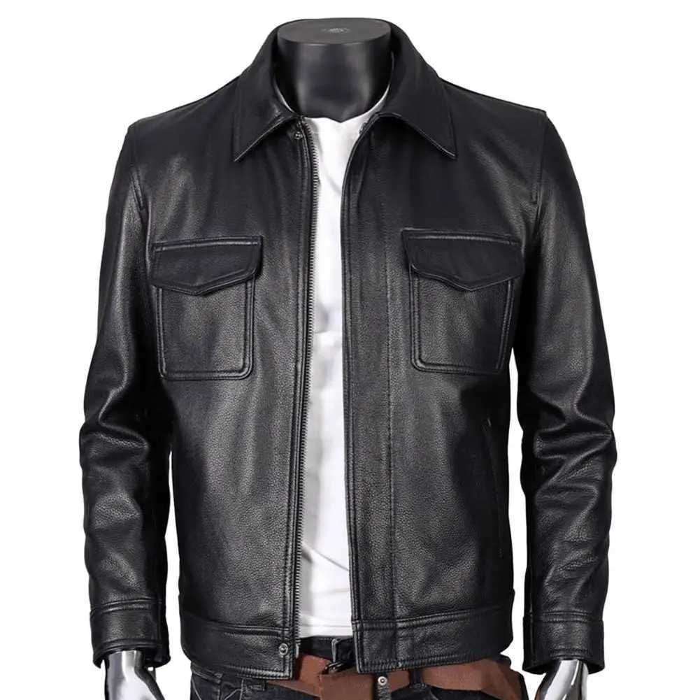 Autumn New Men Leather Coat Korean Fashion Genuine Leather Sheepskin Men Leather Jacket Trend Casual Fit Slim Baseball ClothesT250311