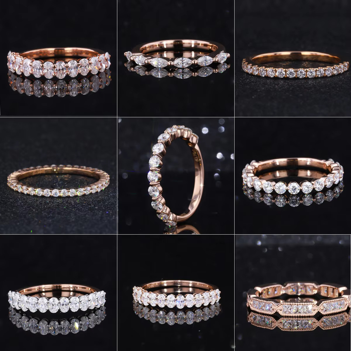 Starsgem OEM ODM Moissanites Eternity Rings for ManDiamond Moissanite Ring Men