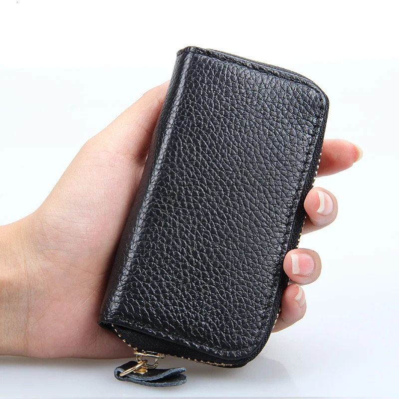 Mini Zipper Key Bag Keychain Men Women Key Holder Organizer Pouch Cow Split Leather Car Key Bag Wallet Housekeeper Key Case 250311