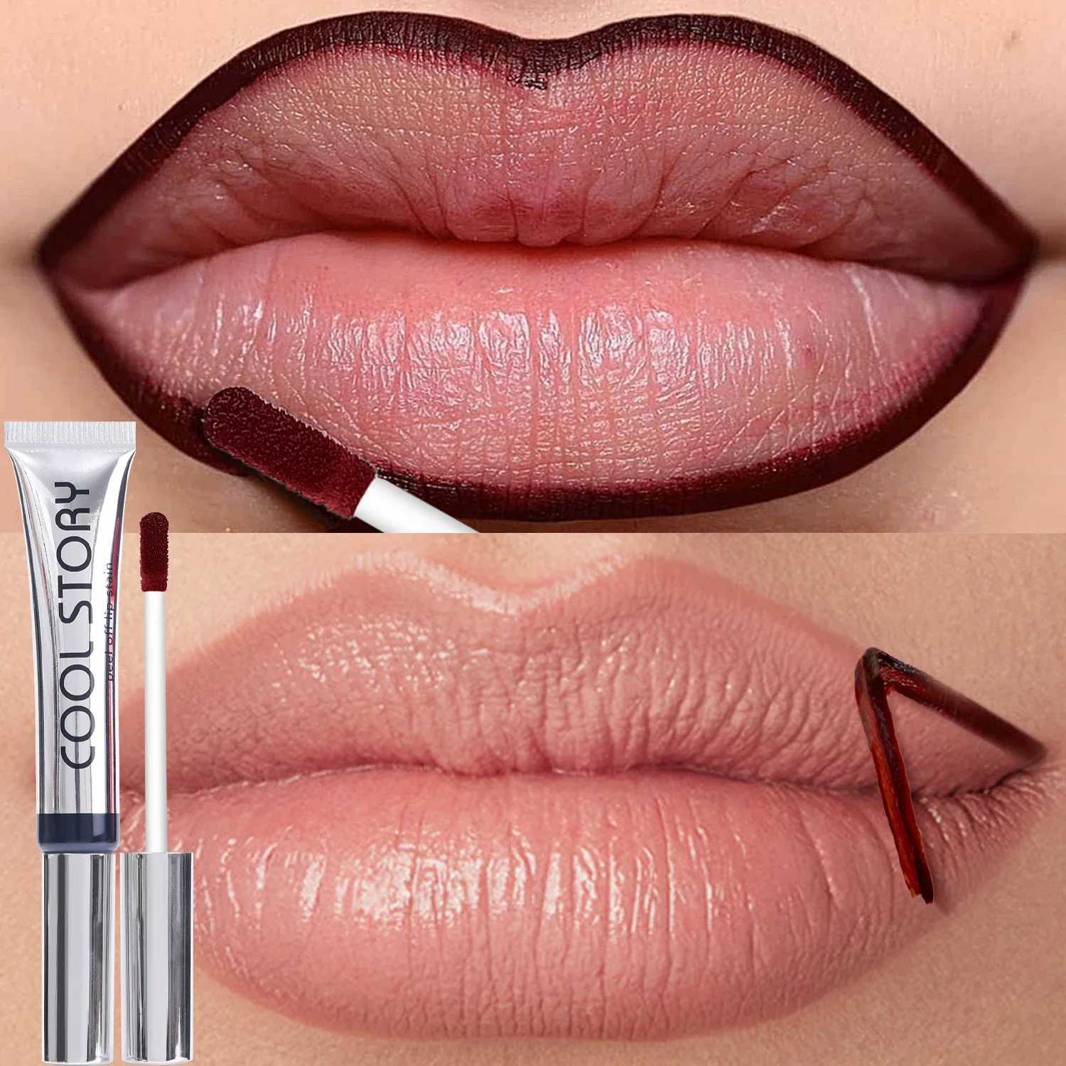 Matte peeling enhanced lip line tattoo waterproof natural and long-lasting tearing lip dyeing high pigment makeup 9 colors W250312
