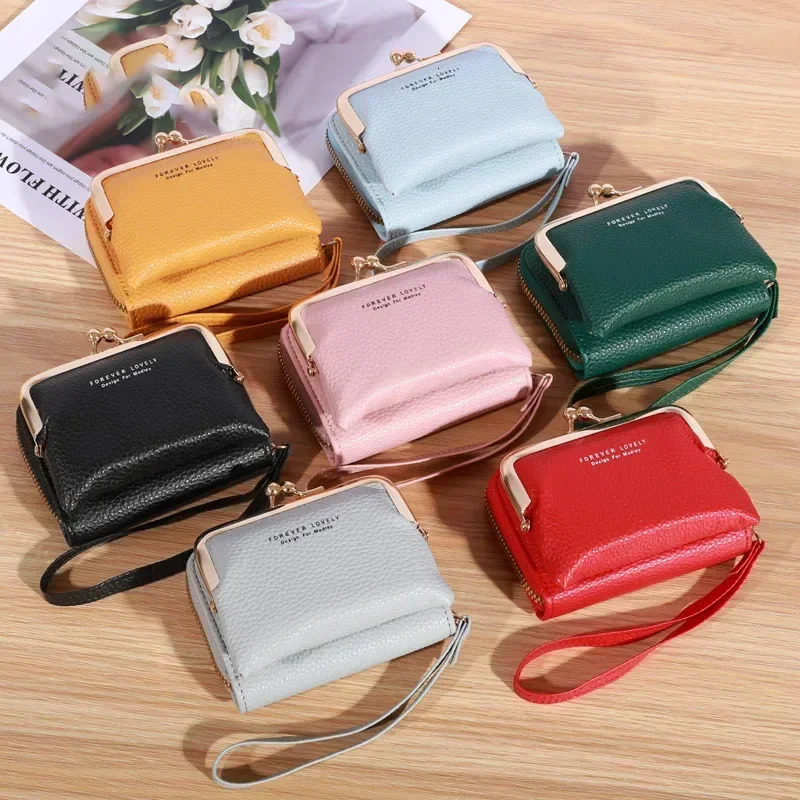 Fashion Womens Wallet Wrist Strap Short Coin Purse Trend Coin Clip Bag Female Elegant Multifunctional Card Bag 250311