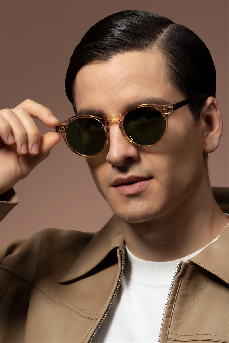 CARFIA Round Acetate Mens Sunglasses Polarized UV Protection Classic Retro Sun Glasses
