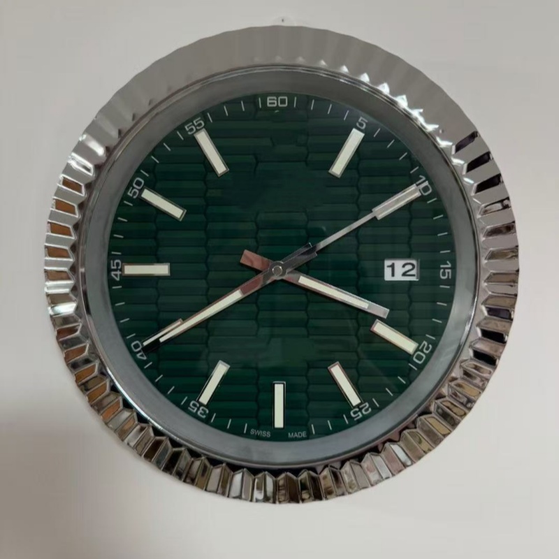 Super Silent Metal Modern Design Large Wall Watch Home Stainless Steel Luminous Clock The Date Will Work X0726