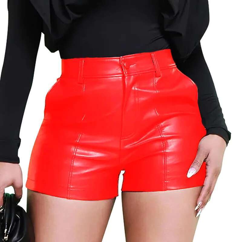 Shorts Autumn New PU Leather Womens Fashion Tight Hip Pants For Women