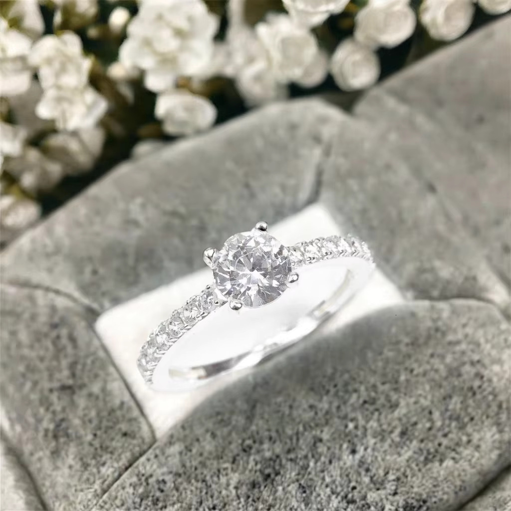 Wholesale Trendy Moissanite Rings for Women 925 Silver With Ruby Cubic Zirconia Stone and Diamond Fashionable Gemstone Jewelry