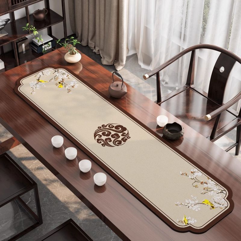 Table runner new Chinese tea table classical tea table mat absorbent tea table mat waterproof mat 77AH01