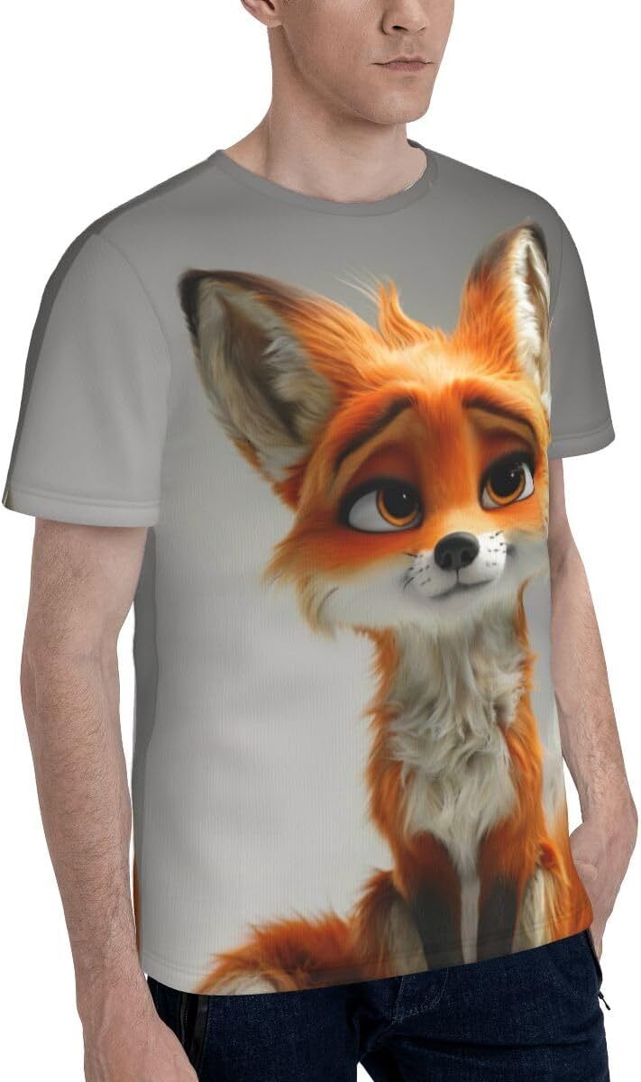Mens T shirt Unisex Novelty Fox 3D Pattern Printed T-Shirts Cute Cartoon Animal Men Women Summer Casual Round Neck Tee Top tee Casual tops summer clot