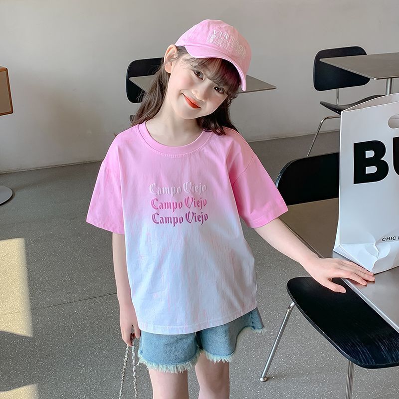 Ddmyshoesvip Short T Shirt New Fashionable Girls Dress Internet Celebrity Fashion Top Summer Half Sleeved Children S Wear