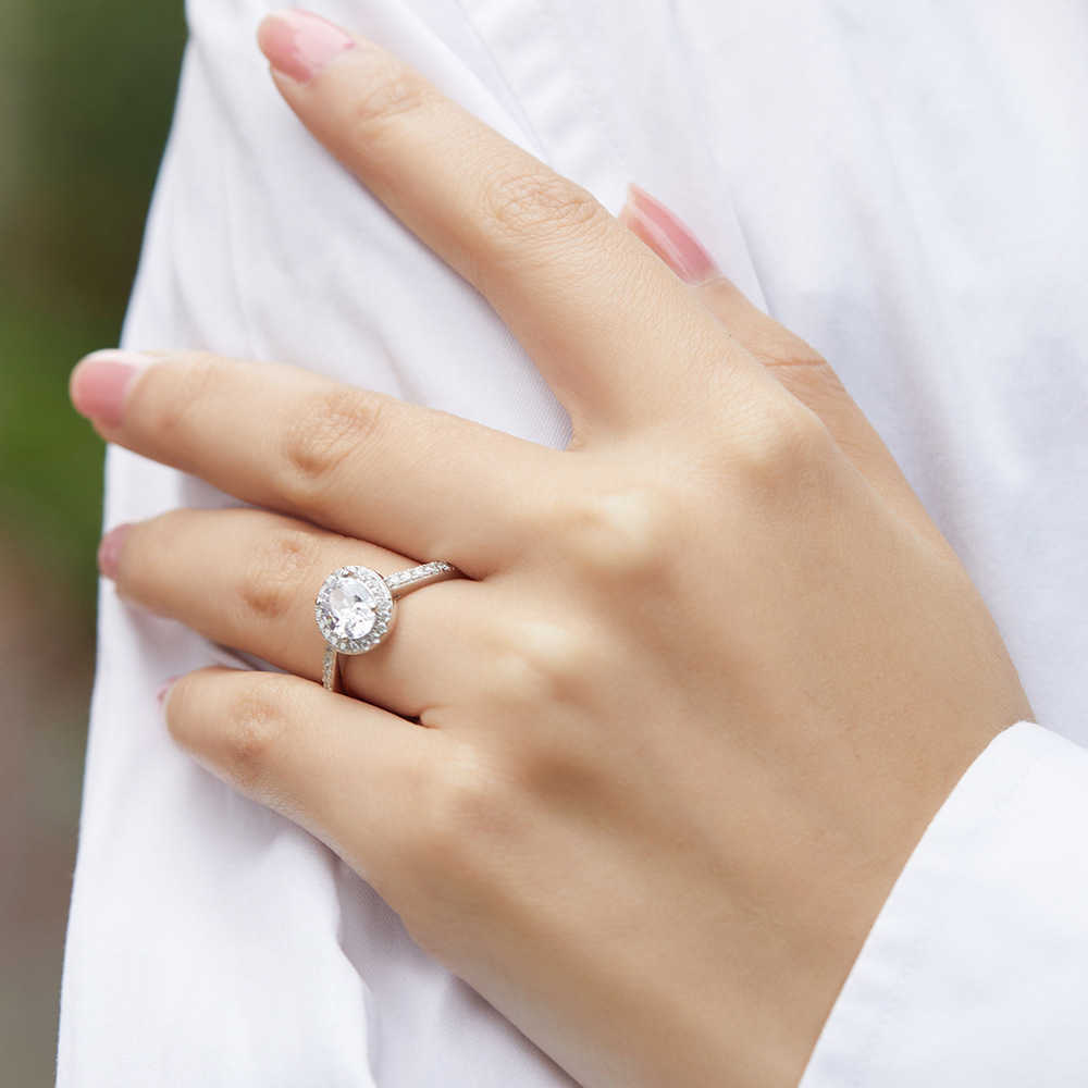 Jewelry set of three pieces zircon s925 silver ring womens round necklace pure silver earrings W250312