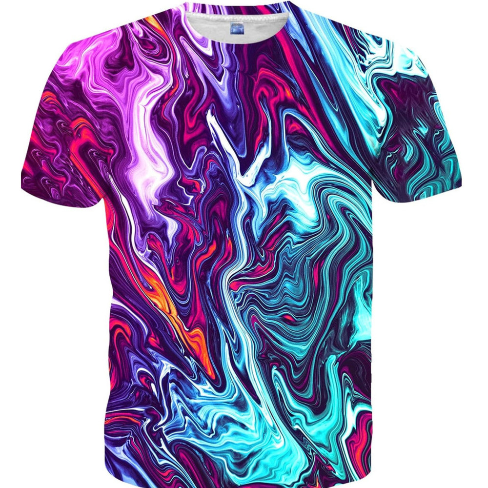 Mens T shirt Unisex 3D Printed Shirts Funny Design Tees Colorful T-Shirts Summer Tops for Men Women tee Casual tops summer clothes Starry Sky Fashion