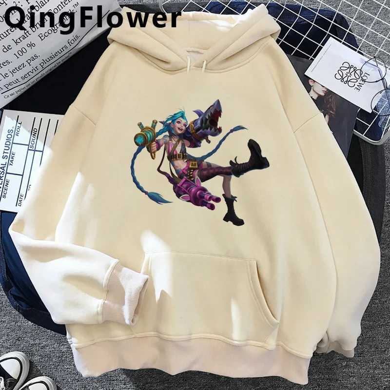 Arcane Jinx Mens Hoodie Oversized Street Mens Hoodie Anime Harajuku M250312