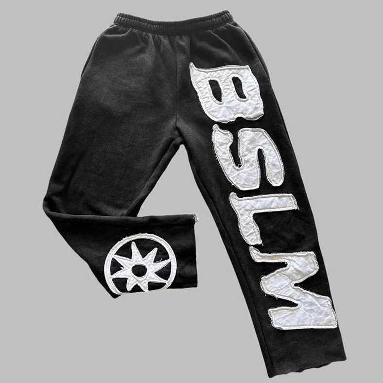 Autumn and winter new hoodie personalized street style high street hip-hop letter embroidery fashionable casual pants unisex T250311