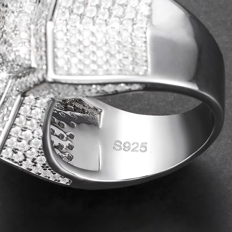 Star Ring Luxury Jewelry Moissanite Fashion Jewelry Moissanite 14k Planted Iced Out S925 Mens Ring