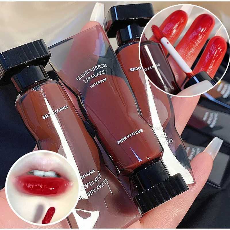 6-color jelly mirror moisturizing lip gloss transparent glass lip gloss waterproof liquid lipstick brown transparent lip gloss makeup W250312