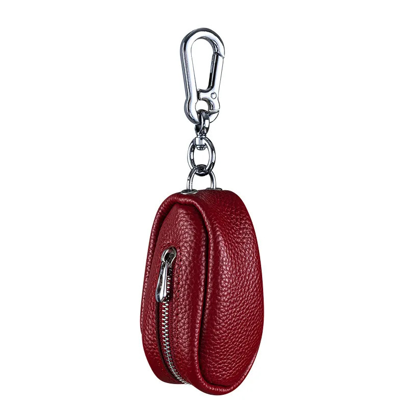leather cowhide key manager wallet keychain unisex key bag housewife bag zipper car key box mens 250311