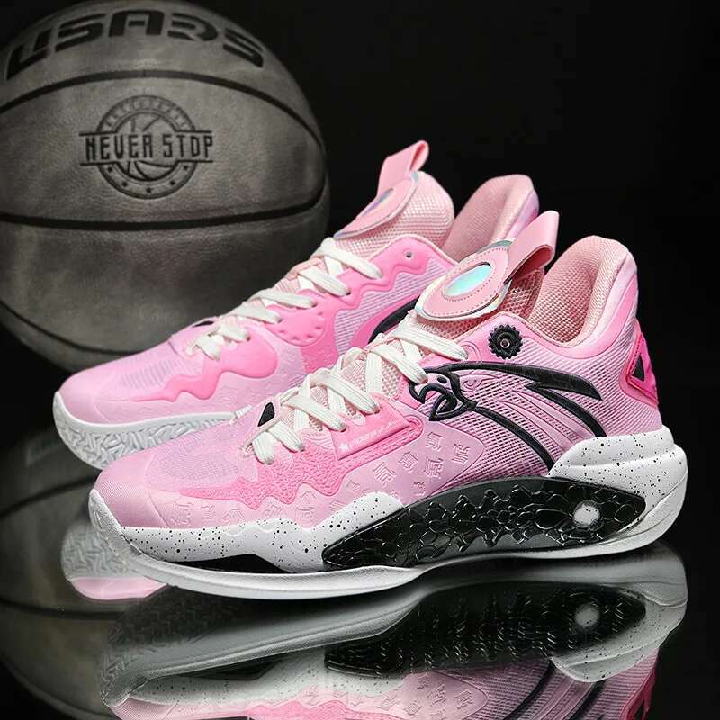 High Quality Sneakers For Men Fashion Pink Fluorescent Basketball Women Professional Design Men's Sports Shoes