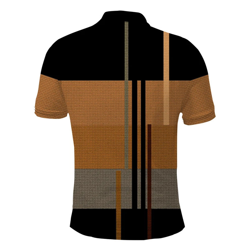 Letter printed mens summer short sleeved polo shirt slim fit sports 3D digital casual top 250312