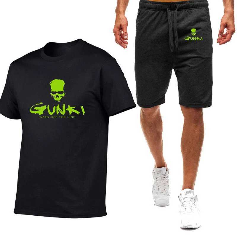 2024 Latest Gunki Printed Summer Mens Short Sleeves Set Fashion Casual Mens Strt Quick Drying Mens Sportswear X250312