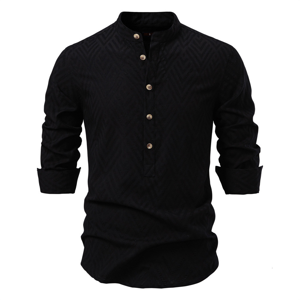 2025 Spring/Summer New Product polo European Size Stand up Collar Solid Color Casual Men's Long Sleeve t shirt tracksuit