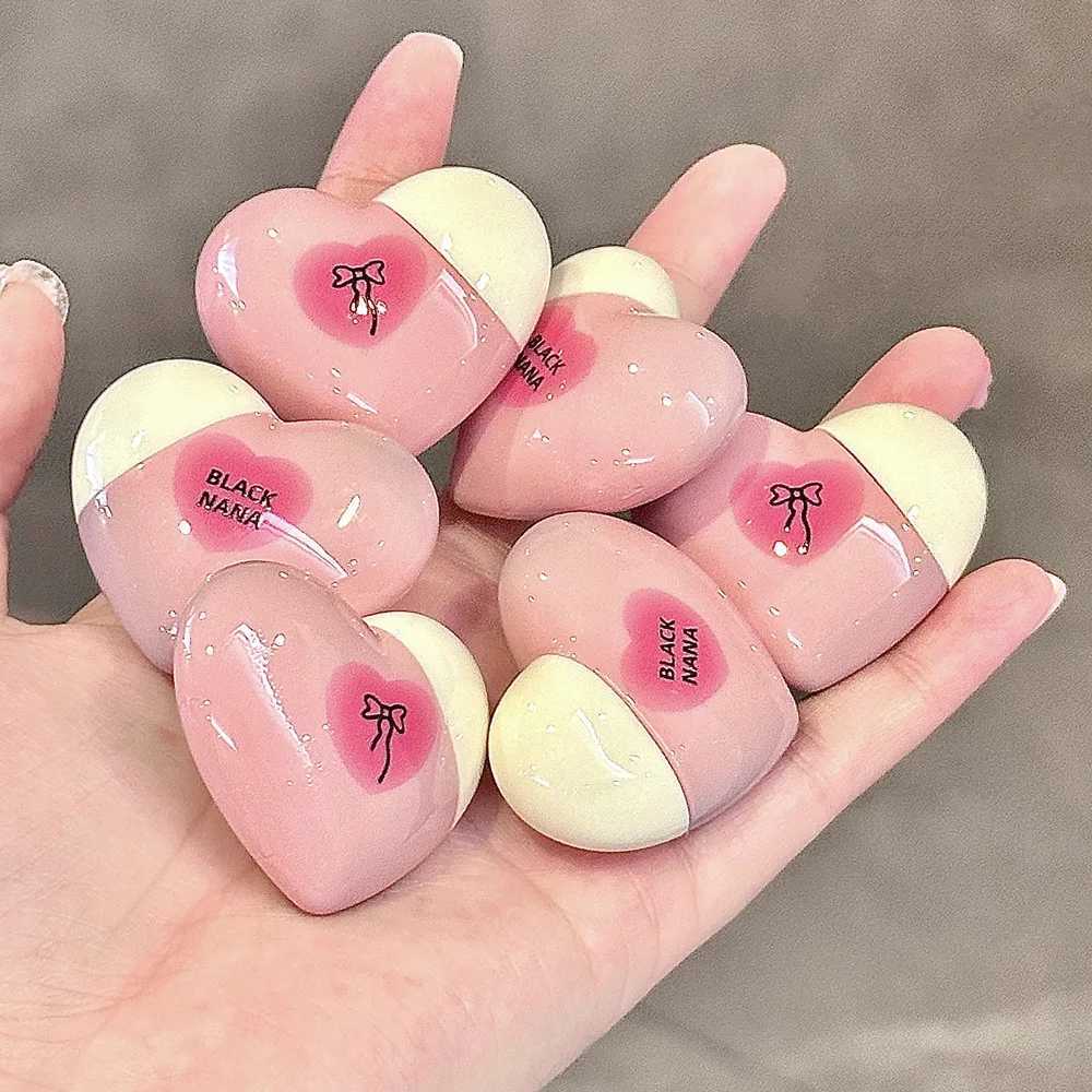 Cute Heart-shaped Mirror Lip Gloss Moisturizing Sexy Red Jelly Lip Glaze Nude Pink Water-light Lipstick Tint Lip Makeup CosmeticXJ250312