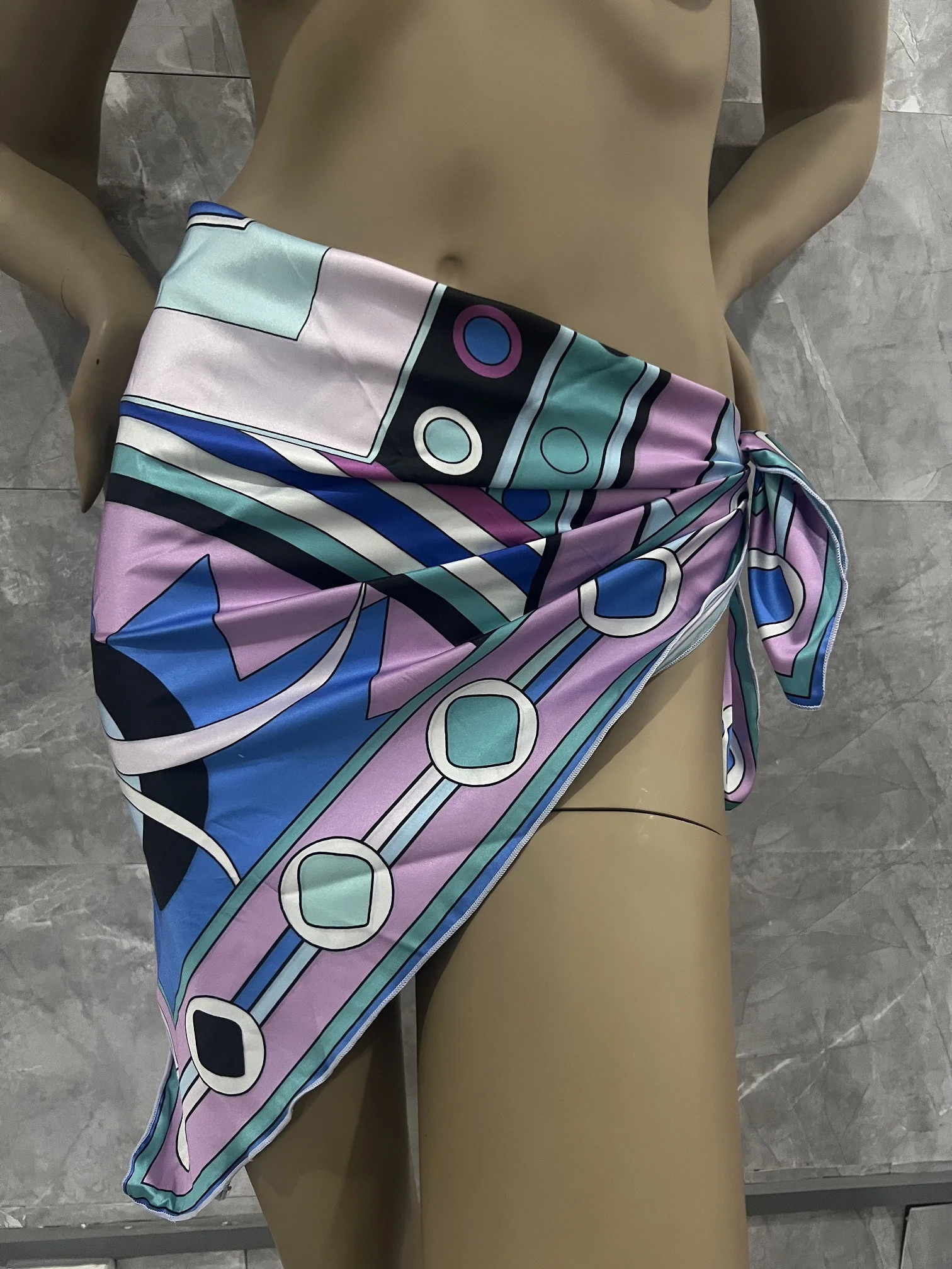 Skirt Bikini Women Swimwear Three Piece Of Bathing Suit Scarf Beachwear Sexy Swimsuit 250311