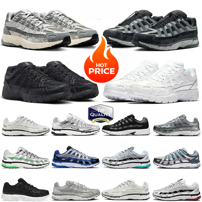 2025 new Designer P6000 Trainers Running Men's and Women's Athletic Metal Sier Three Black White gray Outdoor sports shoes Casual Shoes