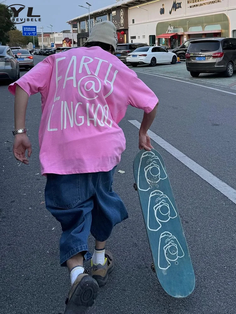 Floral pattern jeans shorts mens summer blue casual bag straight five point pants Y2k fashionable retro wide leg sports 250312