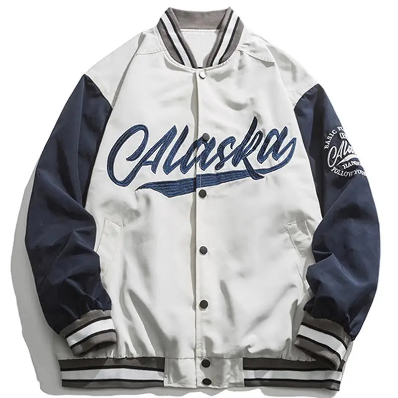 ed bomber jacket mens spring loose windproof American patch work womens hiphop streetwear 250312