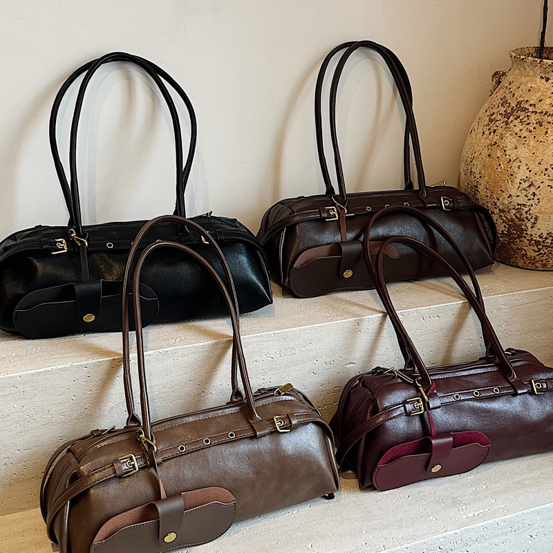 2025 New Women s Bag Multi Functional Belt Buckle Hand Held Motorcycle Style Spicy Girl Underarm Bag Fashion Designer Shoulder Bag Handbag Casual Wall